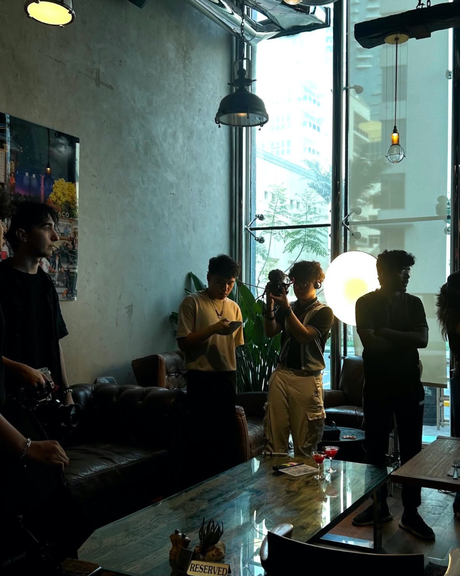 Crew setting up a shot on location for When Eyes Meet